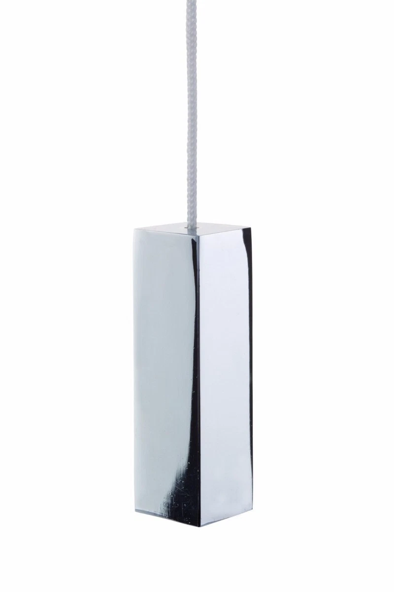 Designer Chrome Cube Square Decorative Bathroom Light Pull With Cord