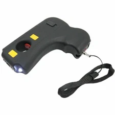 TZS 10 Million Volt Rechargeable Pistol Grip STUN GUN w/ LED Light & Safety Pin