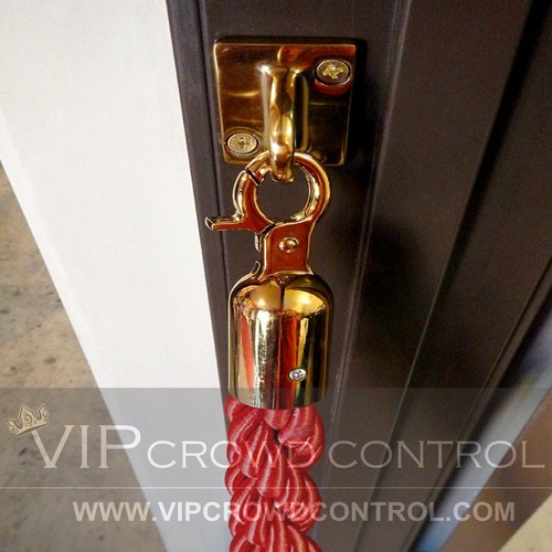 ROPE STANCHION WALL PLATE, GOLD FINISHED, VIP CROWD CONTROL - Picture 5 of 5