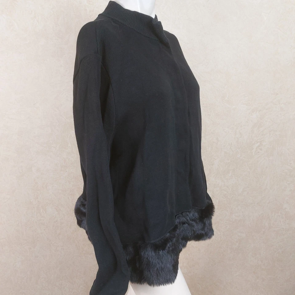 Colección JM Nuevo Topper Dobladillo de Piel Negro Profundo para Mujer Talla 1X__ NUEVO CON ETIQUETAS B3C1 Foto 3 de 4