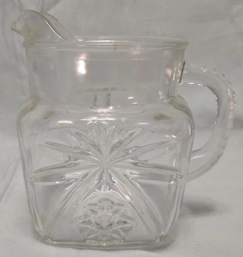 Vintage 40-OUNCE SQUARE PITCHER Prescut Clear BY ANCHOR HOCKING