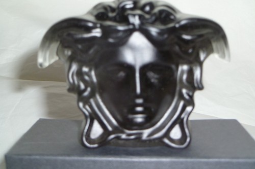 Rosenthal Versace Glass Paperweight Black Brand NEW Boxed 1st Quality Authentic - Picture 9 of 12