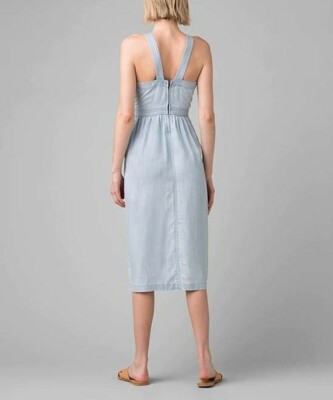 NWT prAna Vintage Blue Sun Drifter Fit & Flare Chambray Midi Dress Size  Medium | eBay