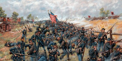 Mark Maritato The Brickyard Fight Gettysburg LE Artist Proof Canvas Print 30x15
