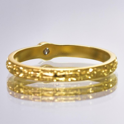 Ring size 10 Gold Vermeil Sterling Silver Genuine Natural 0.08ct Diamond 2.53 g - Picture 6 of 9
