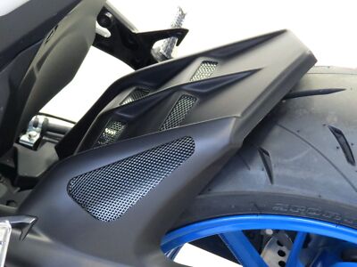 Suzuki GSX-8S 2023 > Gloss Black & Silver Mesh Rear Hugger by Powerbronze.
