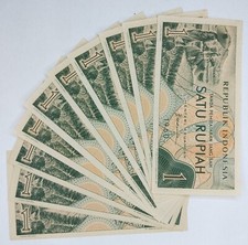 Indonesia Rupiah Banknotes 1 Rupiah 1960 x 10pcs - (UNC) - P.76