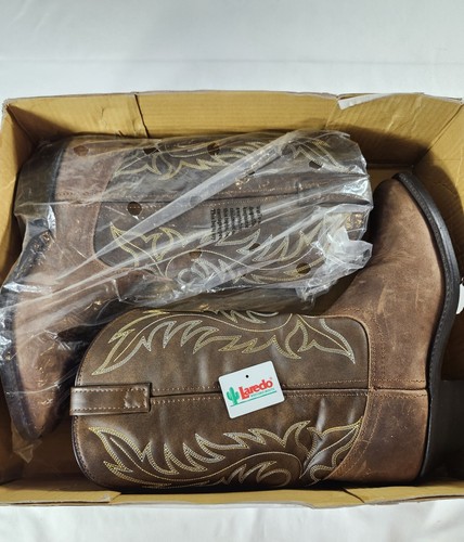 Laredo Lea Vamp Fox Brown Leather Western Cowgirl Boots Womens Size 9 M #5742 - Picture 16 of 18