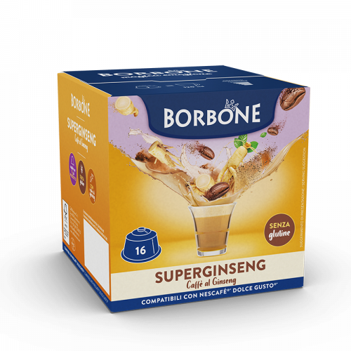 GINSENG CAPPUCCINO CAFFÈ BORBONE SUPERGINSENG 16 CAPSULE COMPATIBILI DOLCE GUSTO
