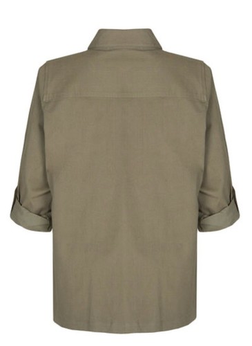 Ex Bonmarche Damen Baumwolle Khaki Shirt/Sakko Übergrößen 20 22 24 26 - Bild 5 von 16