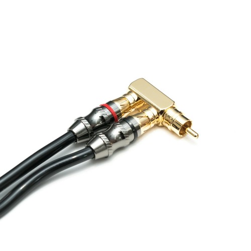RCA Y SPLITTER ANGLED 2 FEMALE - 1 MALE GOLD PLATED HIGH QUALITY - Picture 4 of 6