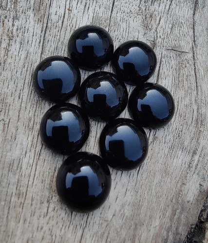 Natural Black Onyx round shape calibrated loose gemstone 3mm-20mm - Picture 3 of 11