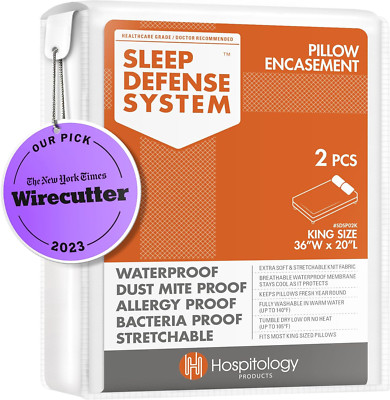 HOSPITOLOGY PRODUCTS Pillow Encasement- Zippered Bed Bug Dust Mite Proof Hypoal