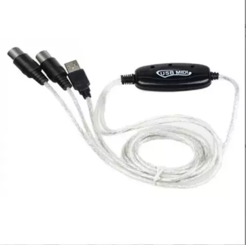 NEW USB IN-OUT MIDI Interface Cable Converter to PC Music Keyboard Adapter Cord