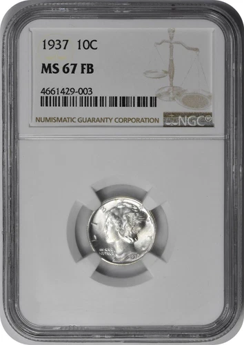 1937 Mercury Silver Dime MS67FB NGC