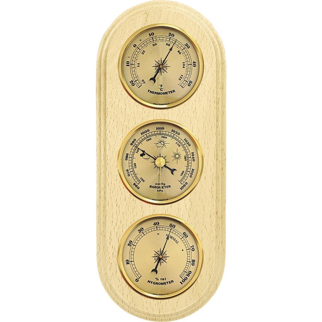 Indoor Weather Station Barometer Thermometer Hygrometer Gold Finished Dials Gift