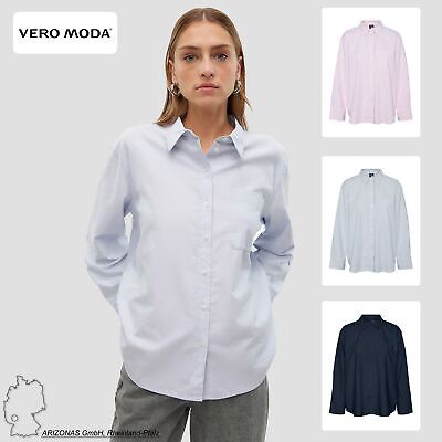 MODA VERO Camicia Donna Soffice Colletto a Righe Maniche Lunghe