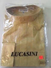 Vintage Mens Gold Lucasinii Mens Shirt 16 1/2 NIP