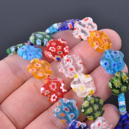 Millefiori Lampwork Glass Loose Spacer Beads Charms Findings Random Mixed Colors - Picture 22 of 73