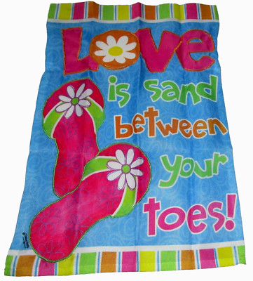 COASTAL ~ Small Garden Art Flag ~ 12.5'' x 18'' ~ LOVE IS SAND BETWEEN YOUR TOES!
