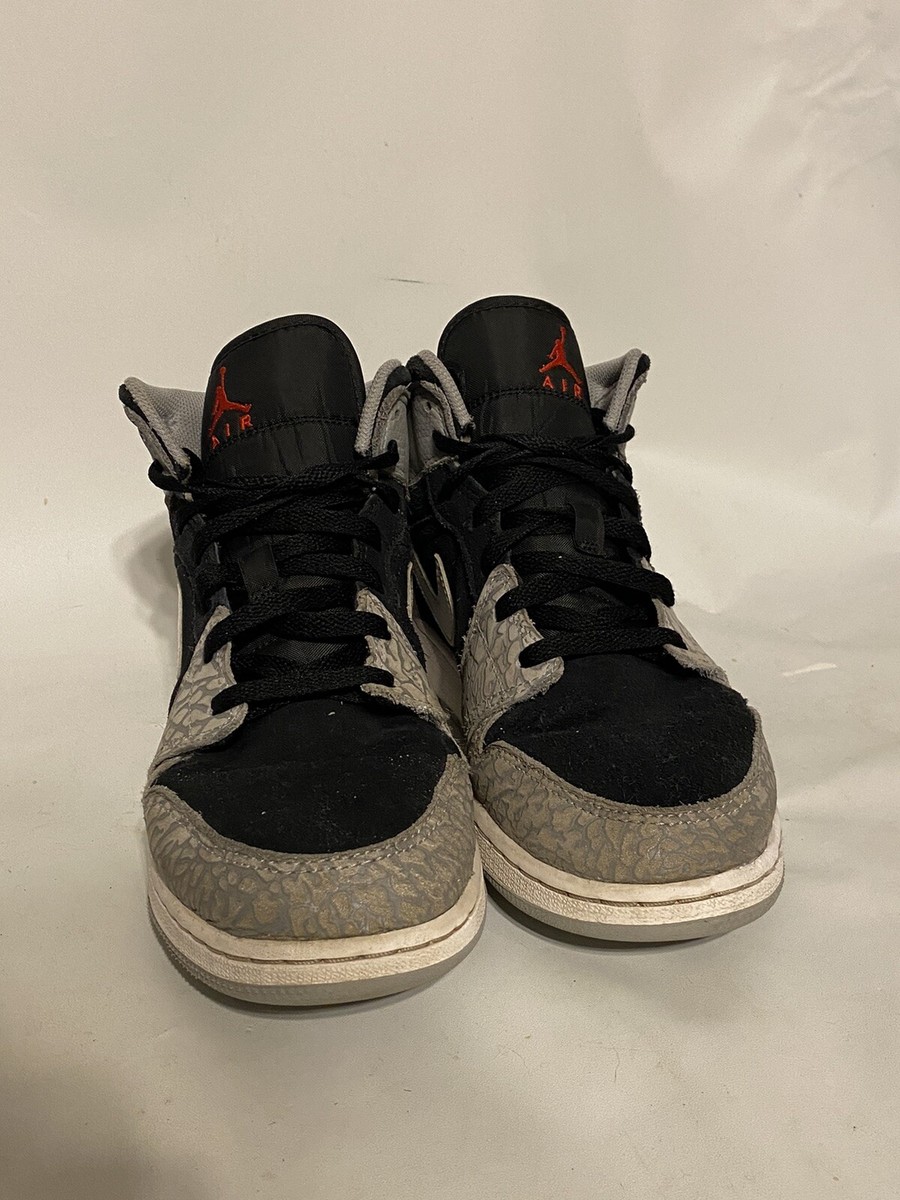 Nike Air Jordan 1 Mid SE Elephant Black Grey Shoes DM6216-016 Size