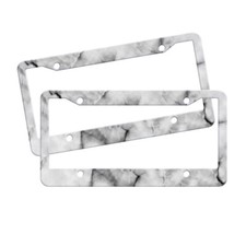 Set Of 2 License Plate Frame Aluminum Car Tag Cover For Car Truck Suv Vehicle