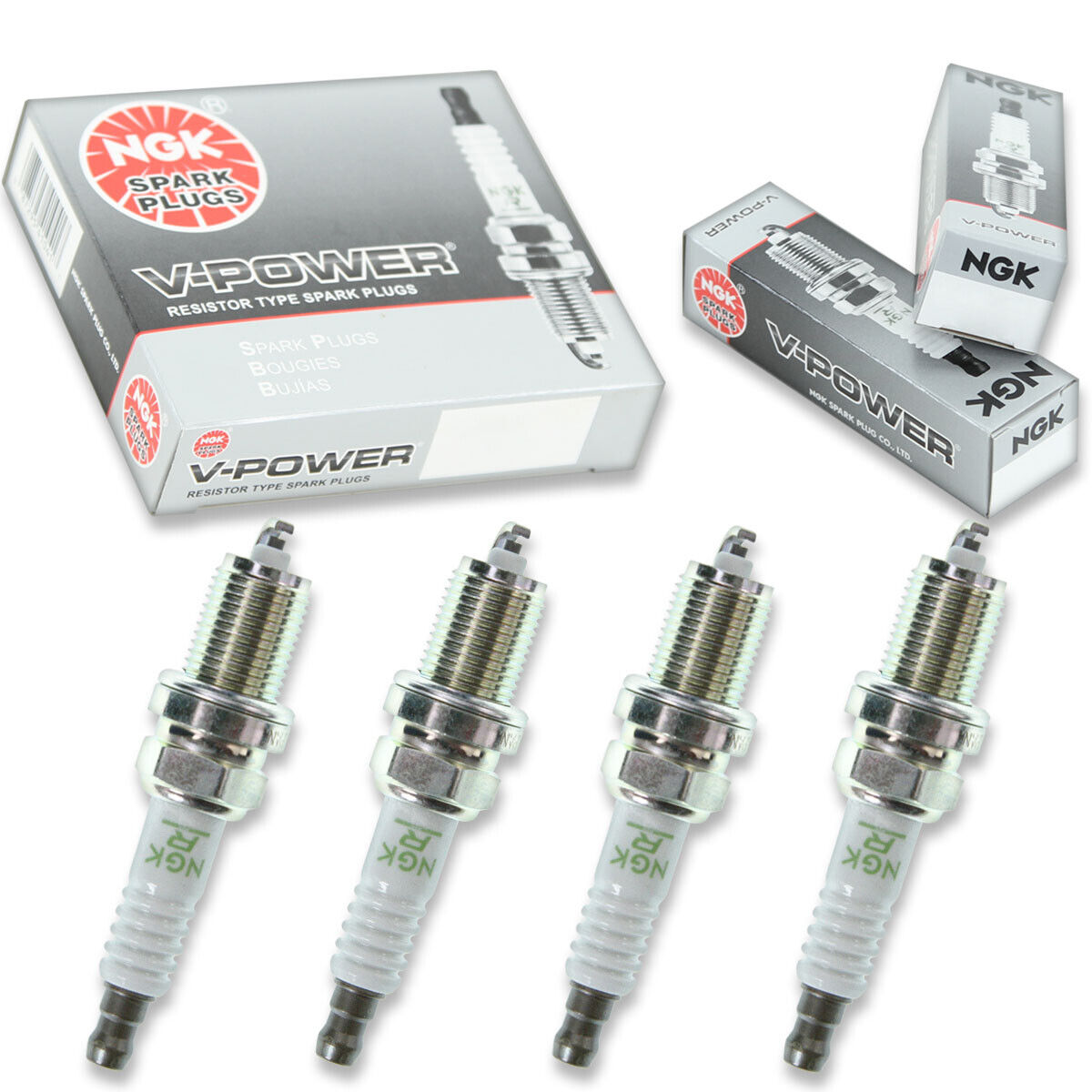 4 pc NGK 3696 BKR6EY V-Power Spark Plugs for XST3924DP XST3924 K20R-U jn