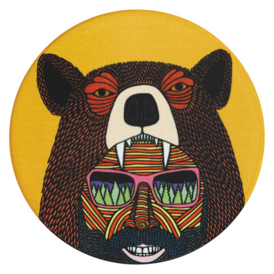 Maxwell & Williams DU0191 MULGA Untersetzer rund, 10,5 cm, Bear Man (Bär & Ma...