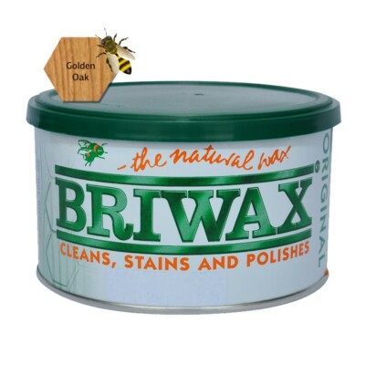 Golden Oak Furniture Wax Polish by Briwax - Cleans, Stains, and Polishes