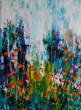 Poppies abstract art 