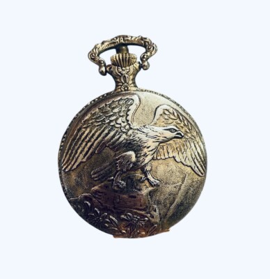 Lucerne Hong Kong Antimagnetic Pocket Watch Eagle Bird Gift Antique Cast Away