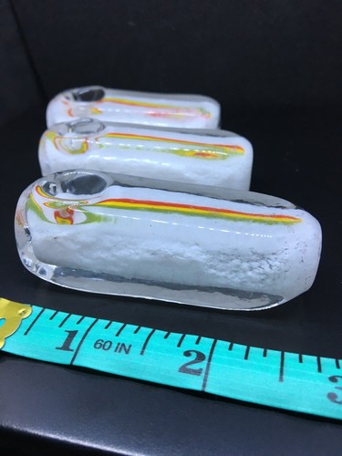 USA BLOWN GLASS HEAVY BOWL 3” CUBE SQUARE POCKET CIG TUBE TOBACCO MINI HAND PIPA - Picture 5 of 12