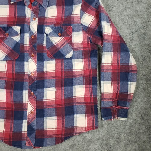 Vintage Sandherst Shirt Mens XLarge Red Plaid Flannel Heavyweight Shacket - Picture 2 of 12