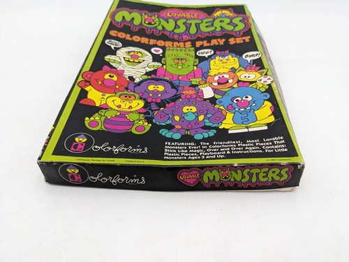Set da gioco vintage 1987 Amable Monsters Colorforms completo Fair Cond - Foto 2 di 12