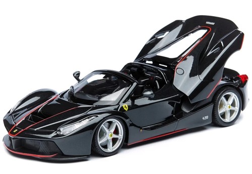 2016 Ferrari LaFerrari Aperta 1/24 Scale Diecast Model by Bburago - BLACK - BOX - Picture 6 of 10
