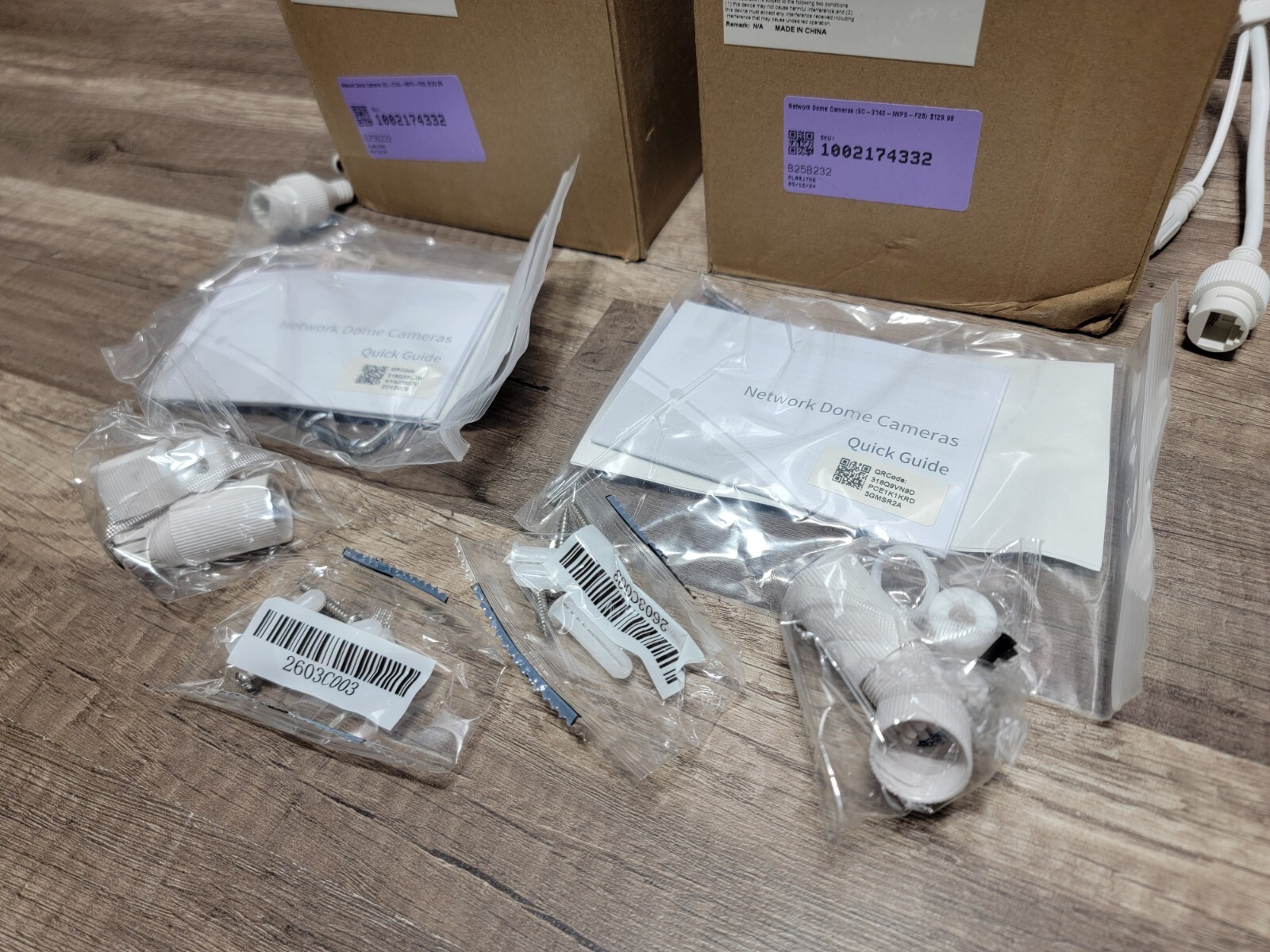 NEW Lot Of 2 Global Security Network Dome IP Cameras Model SC-3143-IWPS-F28