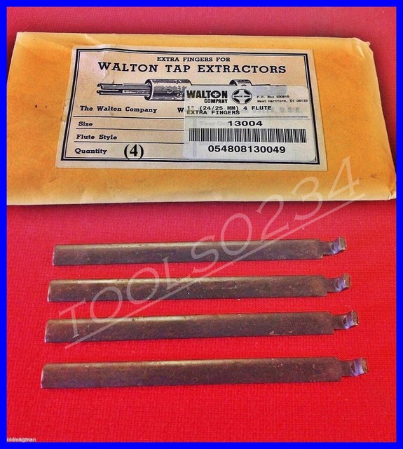 New Walton 13004 Tap Extractor (4) Replacement Fingers 1" 4 Flute USA