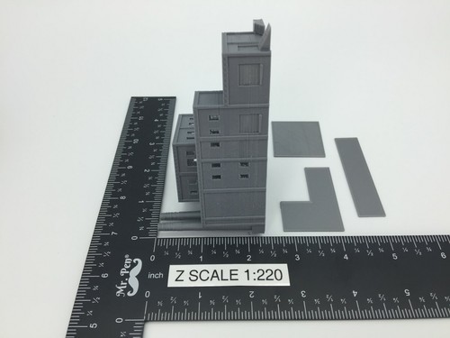 FÁBRICA MULTINIVEL con BASE DE CARGA y PILAS DOBLES - Escala Z 1:220 - Modelo 3D - Imagen 9 de 12