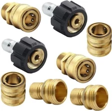 8pc Pressure Washer Adapter Set Quick Disconnect Kit M22 Swivel to 3/8'' Connect