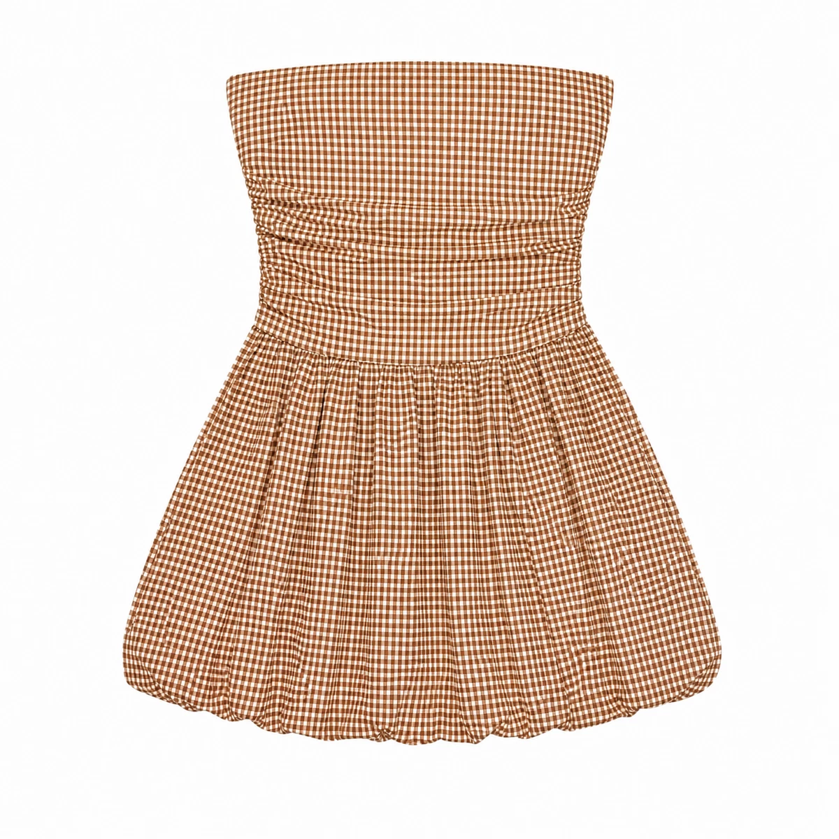 brown gingham dress reformation Reformation Rhett Midi Dress