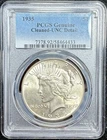 1935 PCGS Genuine - UNC Detail - Cleaned Silver Peace $1