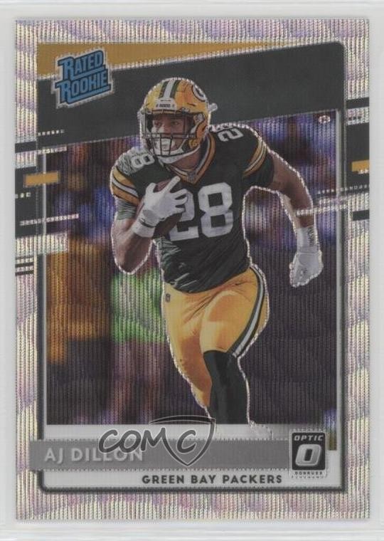 2020 Panini Donruss Optic Rated Rookies Wave Prizm 149/199 AJ Dillon #174 8d4
