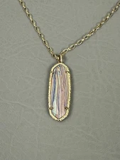 Kendra Scott Layla Gold Multi-Color Rainbow Pendant Long Necklace