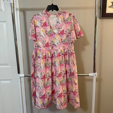 Simply Southern Collection Women's Patchwork Floral Midi Dress Pink Multi Size M
