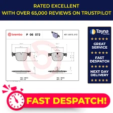 Brake Pads Set fits BMW 335 3.0 Rear 11 to 16 N55B30A Brembo 34206799813 Quality