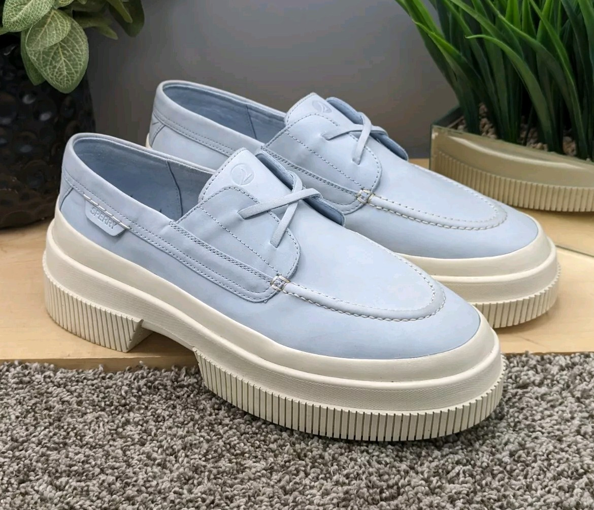 SAOLA Scarpe donna Sperry Platform nuove taglia 11 tomaia in pelle suola grossa provate **