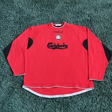Vintage Liverpool FC 2002/04 Reebok Training Sweatshirt XXL Red Carlsberg LFC