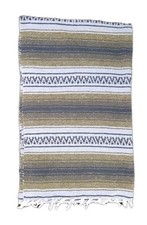 Vintage Mexican Falsa Blanket Slate/Color: Blue/Grey/65" x 40"/Pre-owned