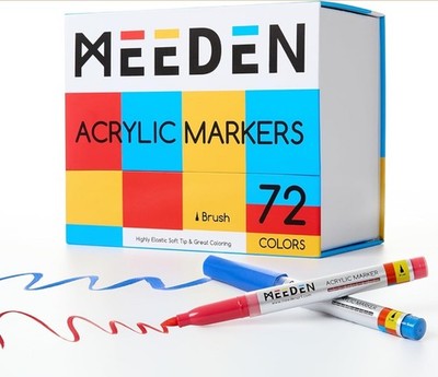 Acrylic Markers Soft Tip Brush 72 Colors Mixed Media Journal Quilt Crafts
