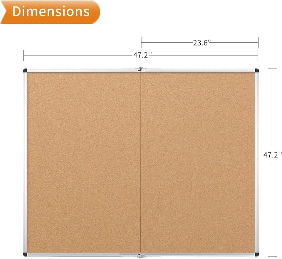 Multipurpose 48" x 48" Cork Bulletin Board - Easy to Install with Hidden Screws - Image 4 of 4